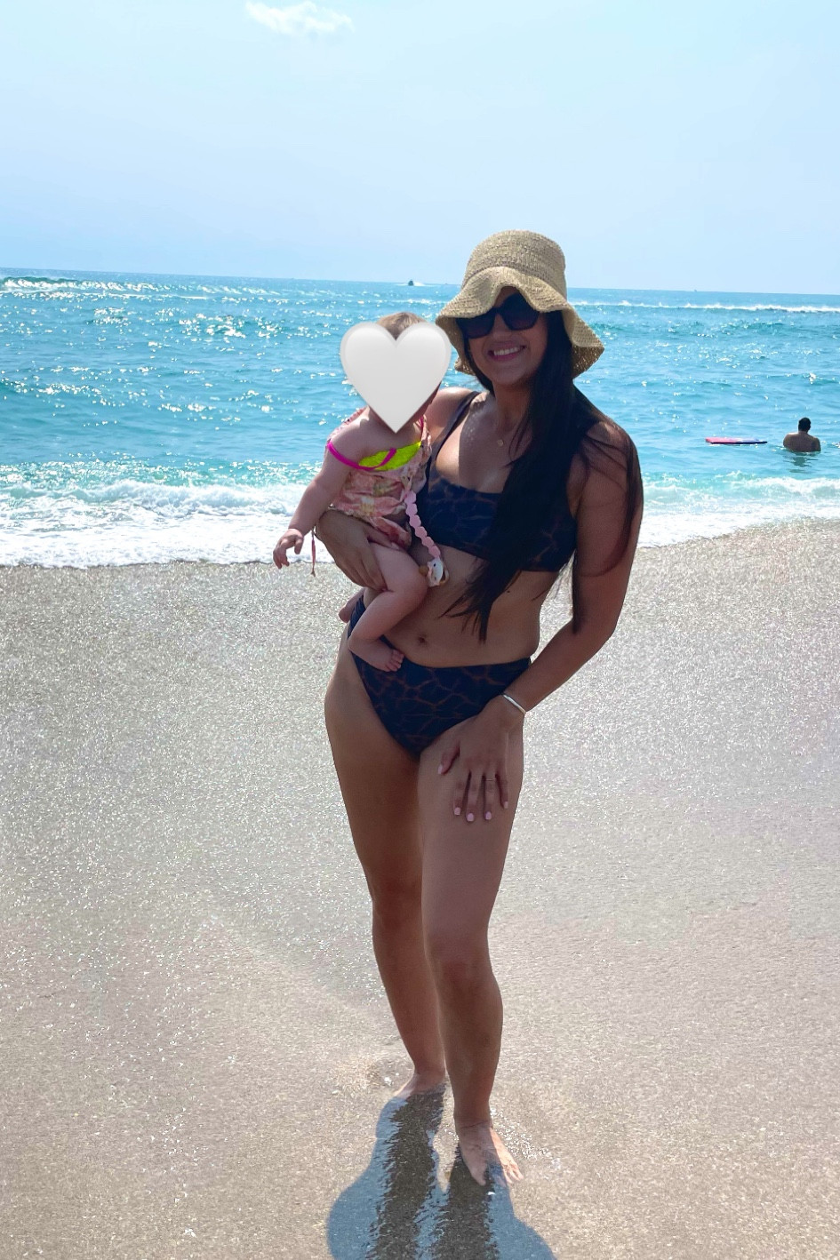 Skatie kini and Target beach hat was the perfect combo for our morning 