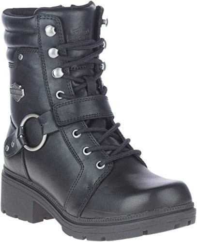 HARLEY-DAVIDSON FOOTWEAR Women's Tegan 6" Harness Motorcycle Boot, Black, 9 | Amazon (US)