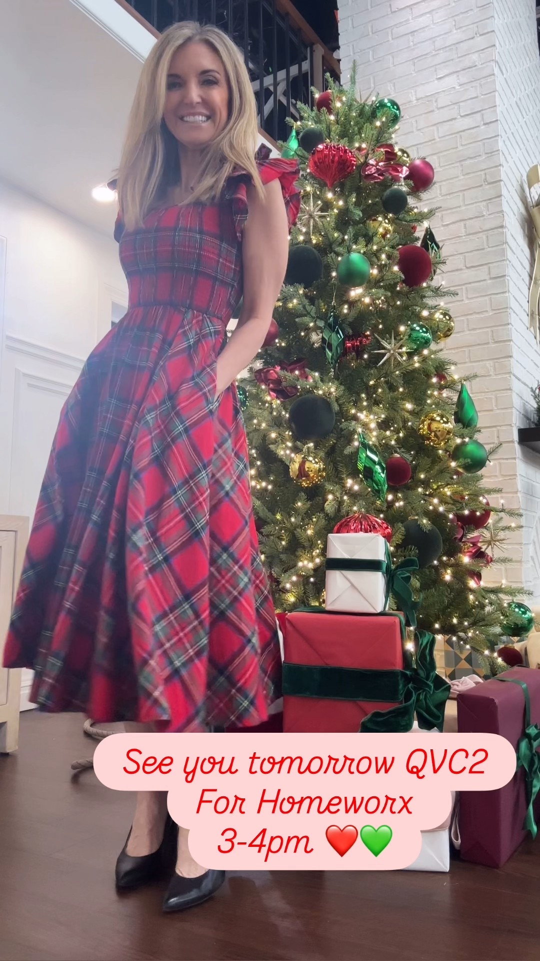 Back with you on QVC2 tomorrow! Here’s what I wore on last week’s show..I love a great Christmas dress❤️💚
@ltk.onboarding 

#LTKHoliday #LTKOver40