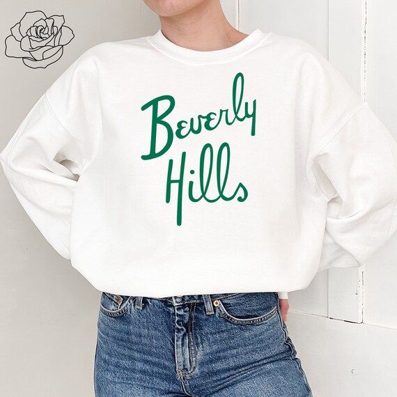 Designer Sweatshirt beverly Hills Sweatshirtfashion | Etsy | Etsy (US)