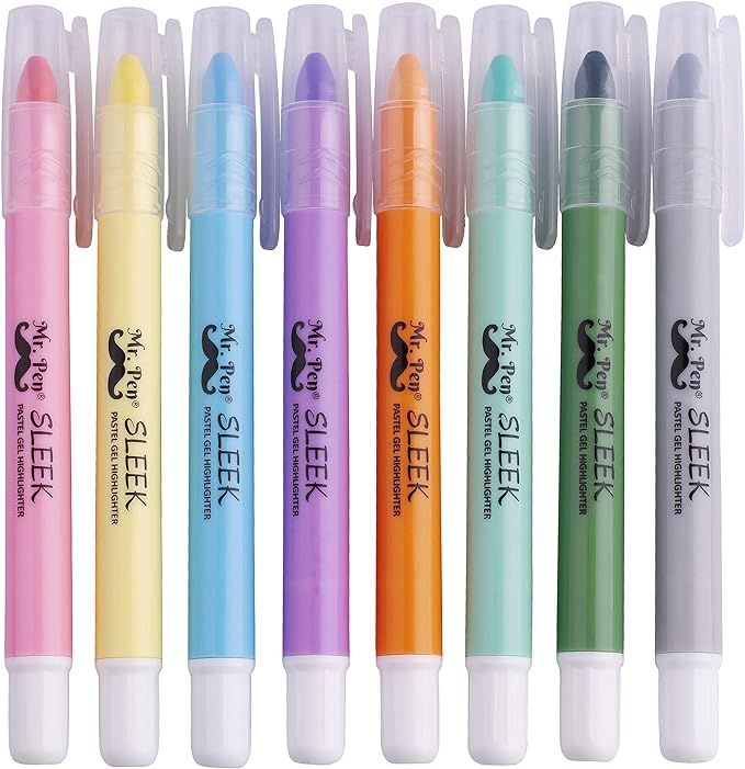 Mr. Pen- Bible Highlighters, Pastel Gel Highlighters, 8 Pack, Assorted Colors, Bible Highlighters... | Amazon (US)