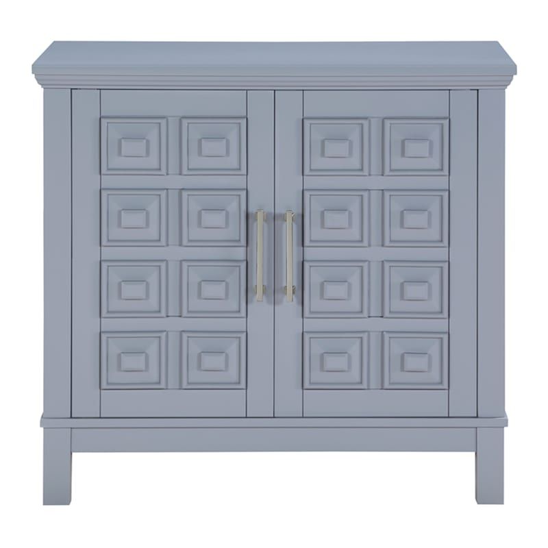 Sadie 2-Drawer Geometric Cabinet, Grey | At Home
