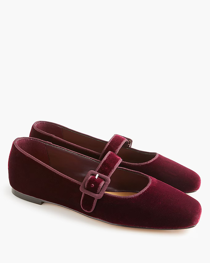 Velvety square-toe Mary Jane flats | J.Crew Factory