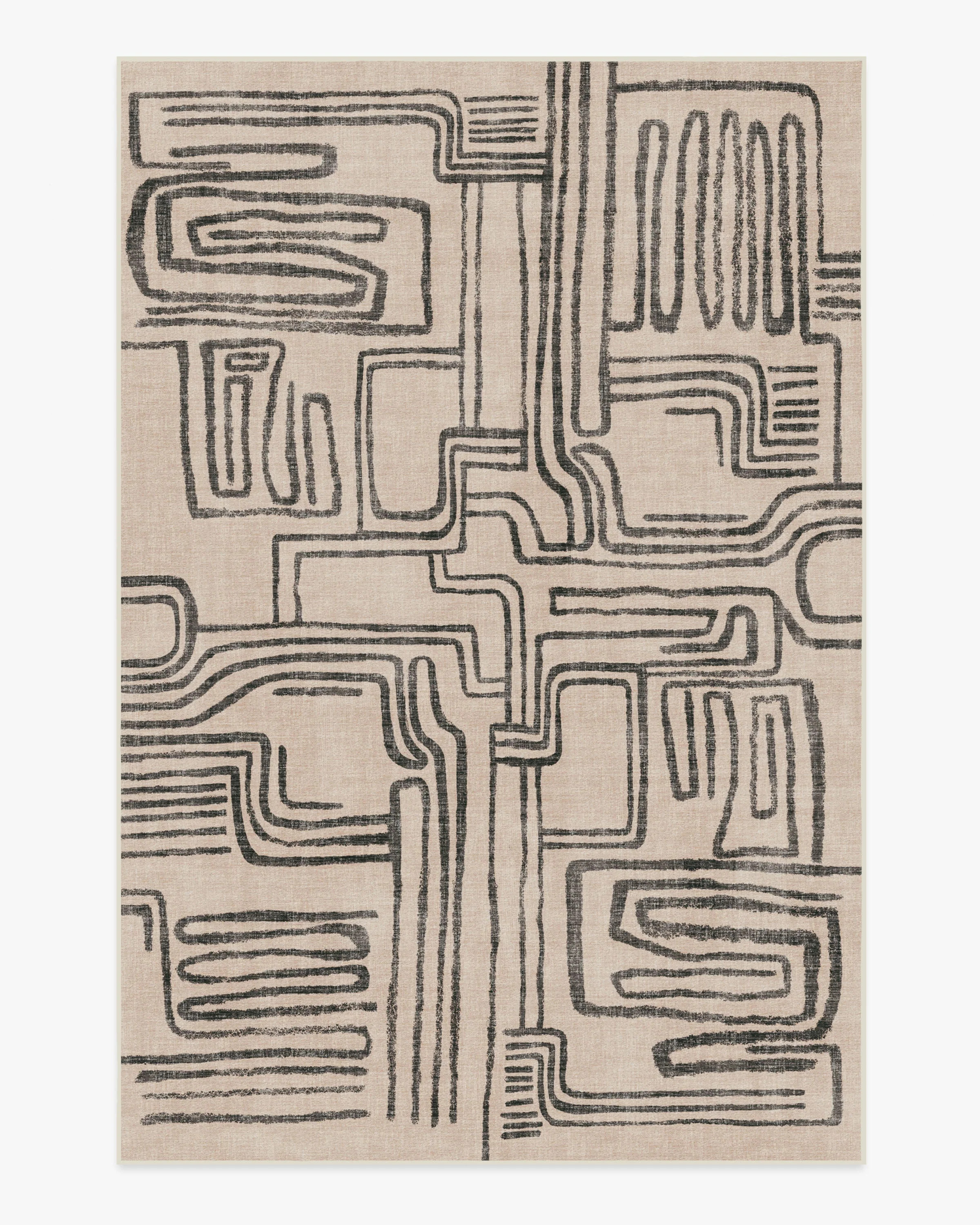 Kassena Black & Ivory Rug by Malene Barnett | Ruggable US | Ruggable
