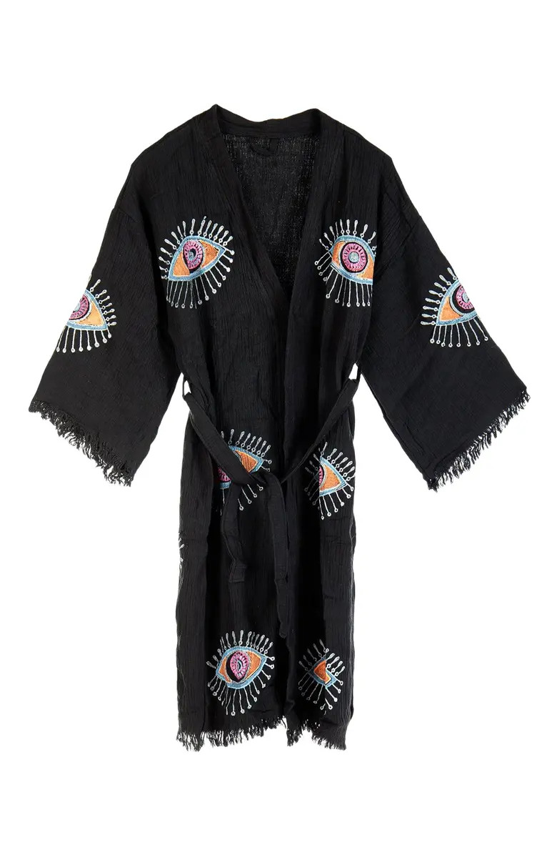 Aria Evil Eye Handmade Cotton Kimono | Nordstrom