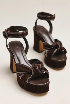 Knotted Suede Platform Sandals | Anthropologie (US)