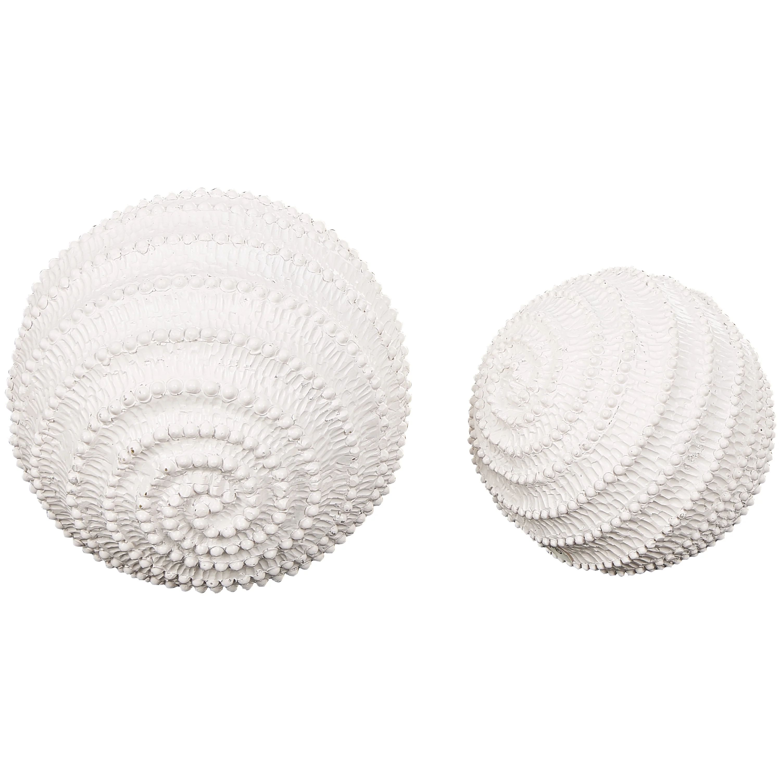 6", 5"H Cream Resin Textured Coral Sculpture with Dimensional Ball Details, by DecMode (2 Count) | Walmart (US)