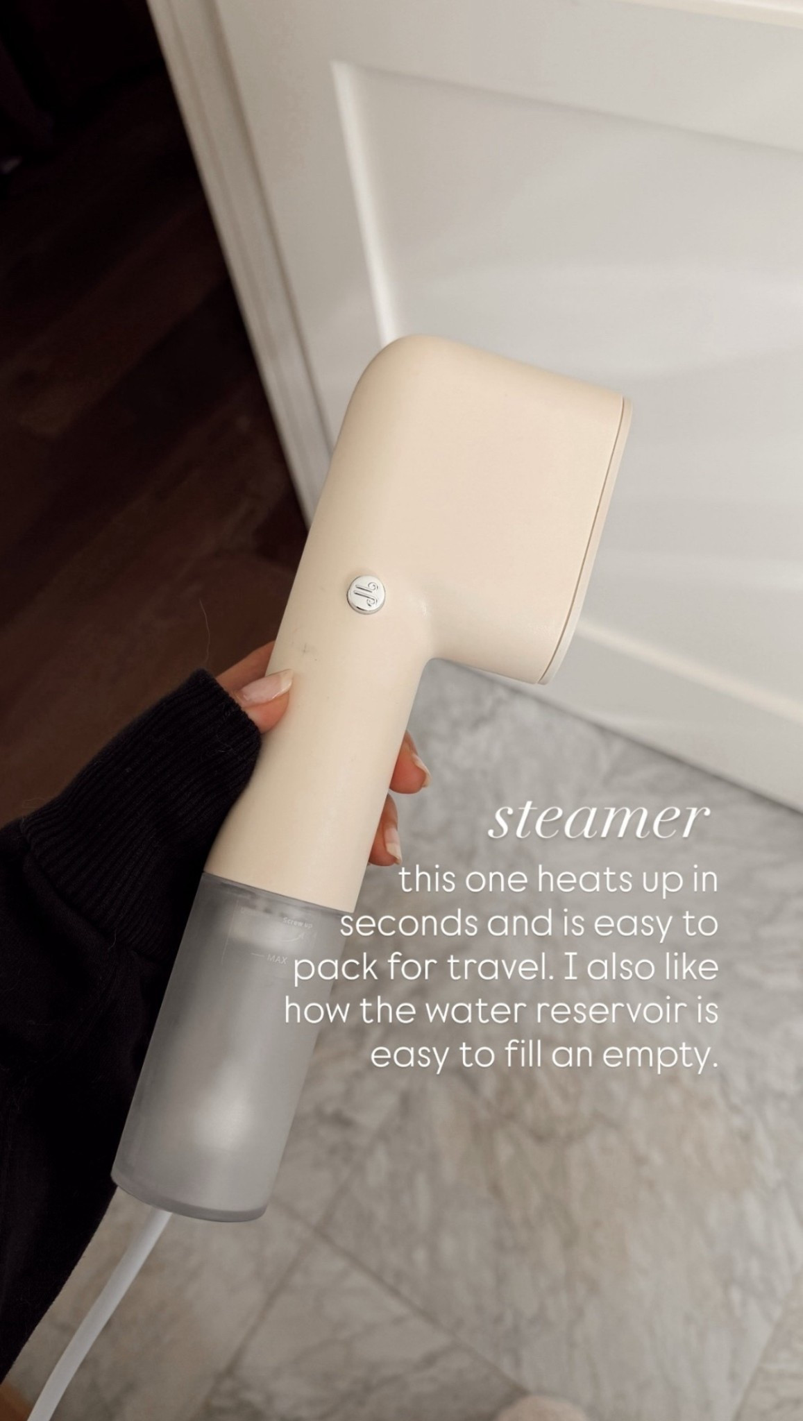This steamer  heats up in seconds and is easy to pack for travel. I also like how the water reservoir is easy to fill an empty.

#LTKBeauty #LTKTravel #LTKHoliday