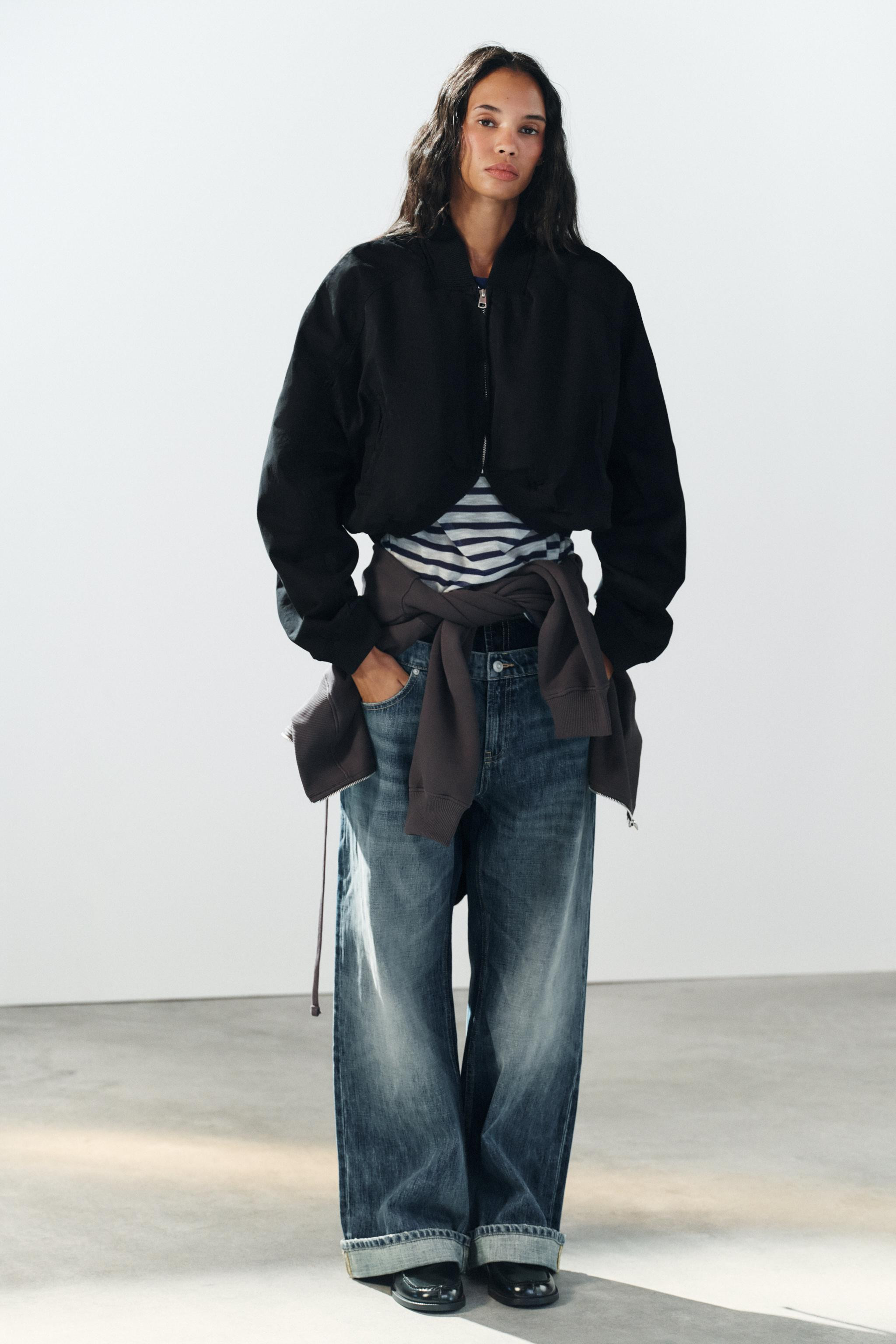 ASYMMETRICAL HEM BOMBER JACKET | Zara US