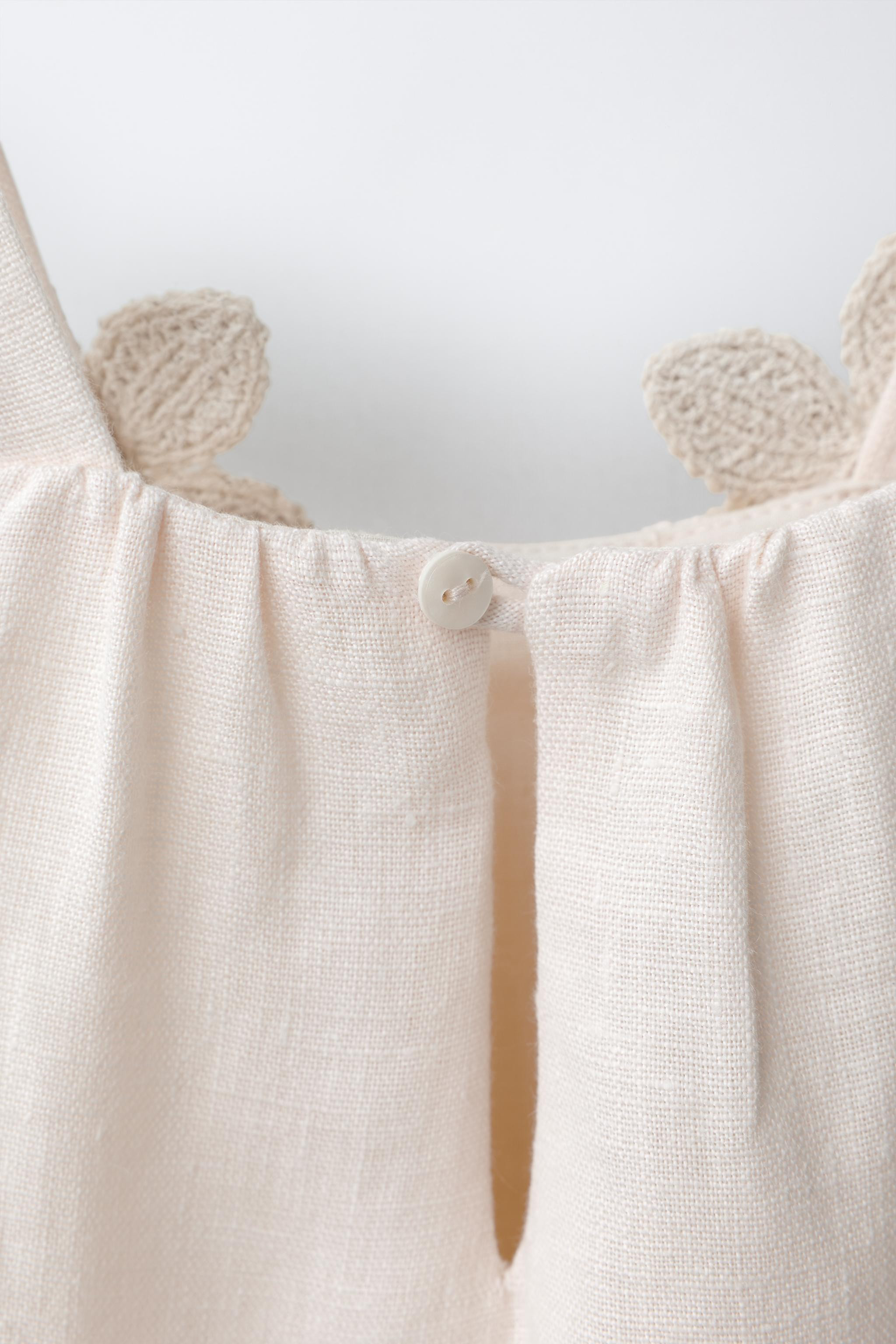 100% LINEN FLORAL LACE JUMPSUIT | Zara US