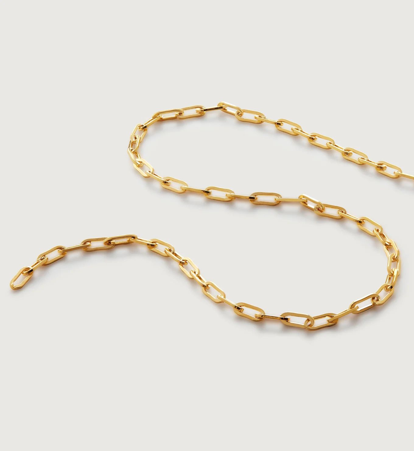 Mini Paperclip Chain Necklace Adjustable 46cm/18' | Monica Vinader (Global)