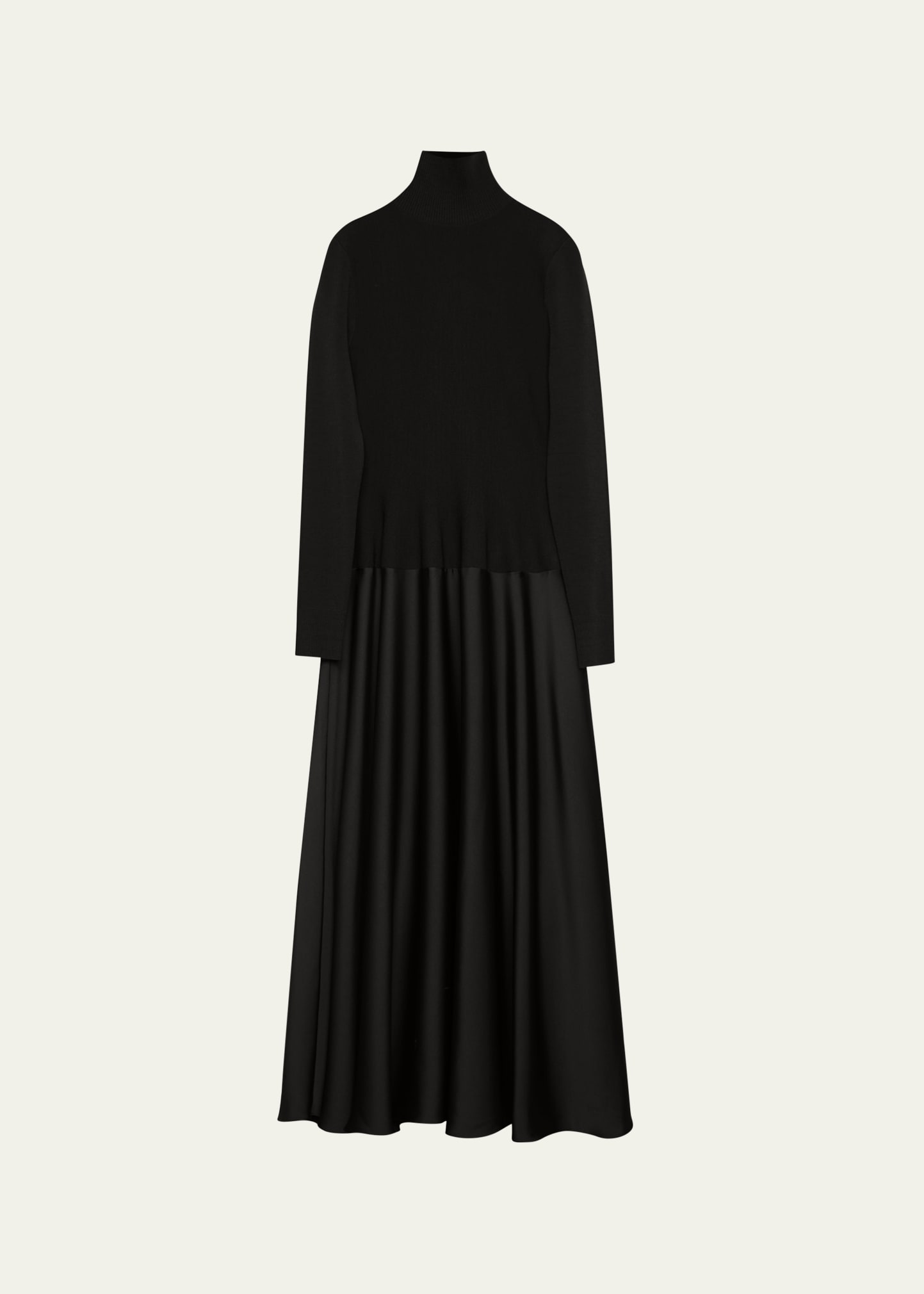SIMKHAI Frances Satin Combo Turtleneck Midi Dress | Bergdorf Goodman