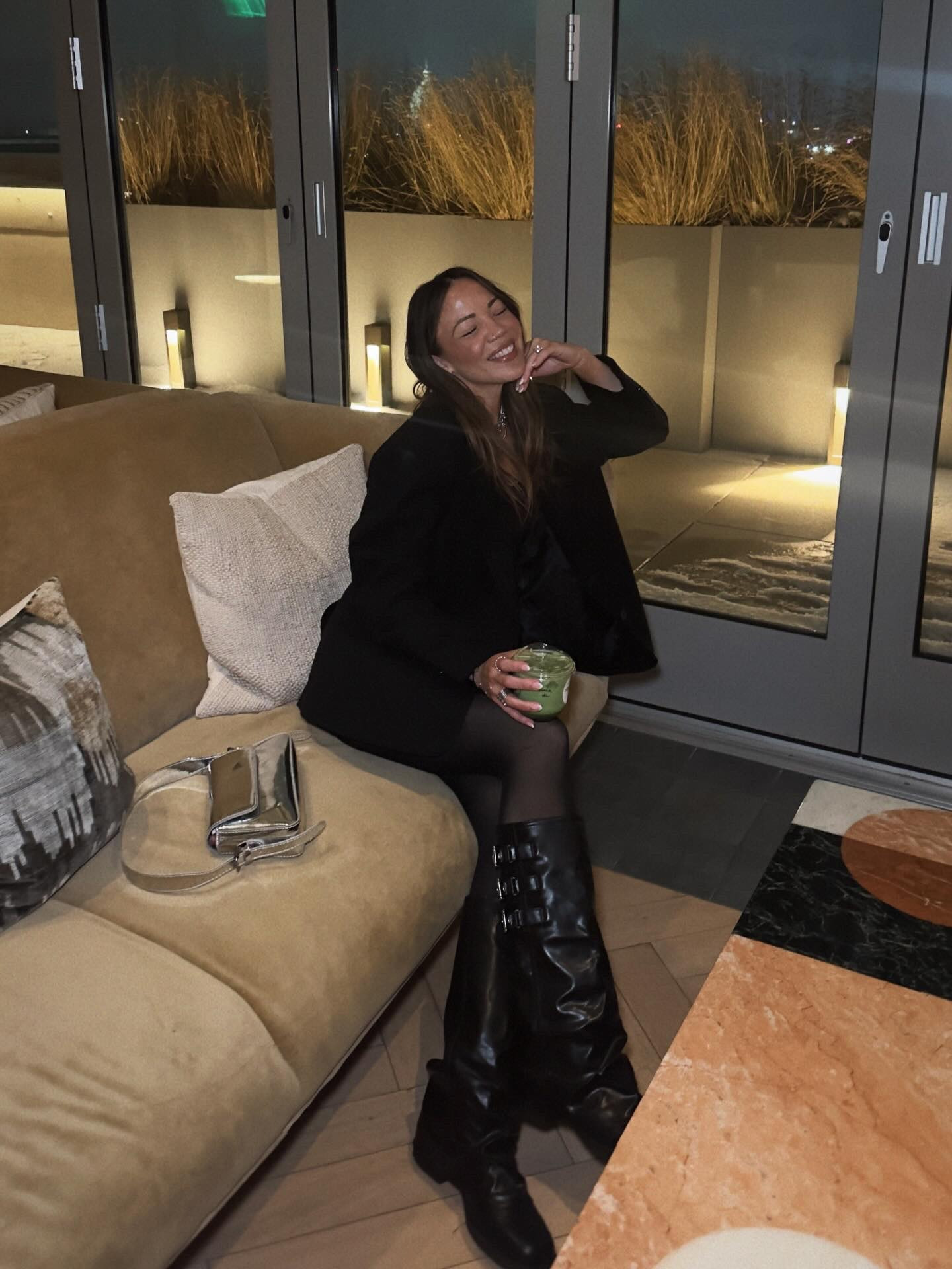 #justfabpartner // These @justfabonline boots are giving Santa’s wife energy 🤶🤭Did you get any snow today? The DMV had the perfect dusting, but the wind + cold are absolutely unhinged 🥶
.
.
.
winter boots, cozy winter fashion, winter street style, fleece tights, everyday winter wear, winter fashion trends, black boots #snowboots #holidayfashion #fauxfurboots #winterwear #wintervibes #winterfashion2025