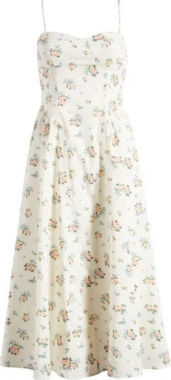 Charles Henry Floral Print Bustier Sleeveless Maxi Dress | Nordstrom | Nordstrom