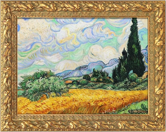 Solid Wood Ornate Canvas Frame for 12x16 Oil Painting Art Prints, Golden Frame for Living Room Wa... | Amazon (US)