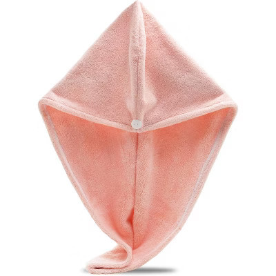 Super Absorbent Microfiber Hair Towel Wrap with Button Closure – Twist Turban for Quick Drying and Frizz-Free Hair | Target