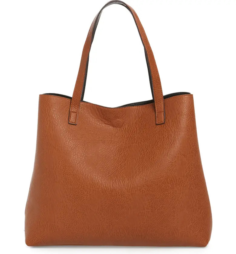 Reversible Faux Leather Tote & Wristlet | Nordstrom