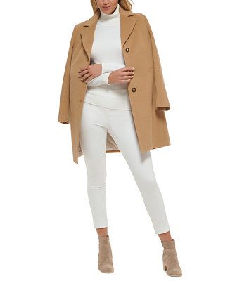 Calvin Klein Women's Single-Breasted Coat & Reviews - Coats & Jackets - Women - Macy's | Macys (US)