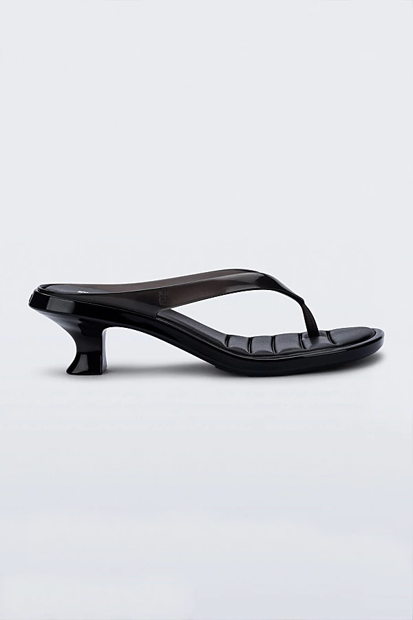 Melissa Jelly Flip Flop Kitten Heel in Black, Women's at Urban Outfitters | Urban Outfitters (US and RoW)