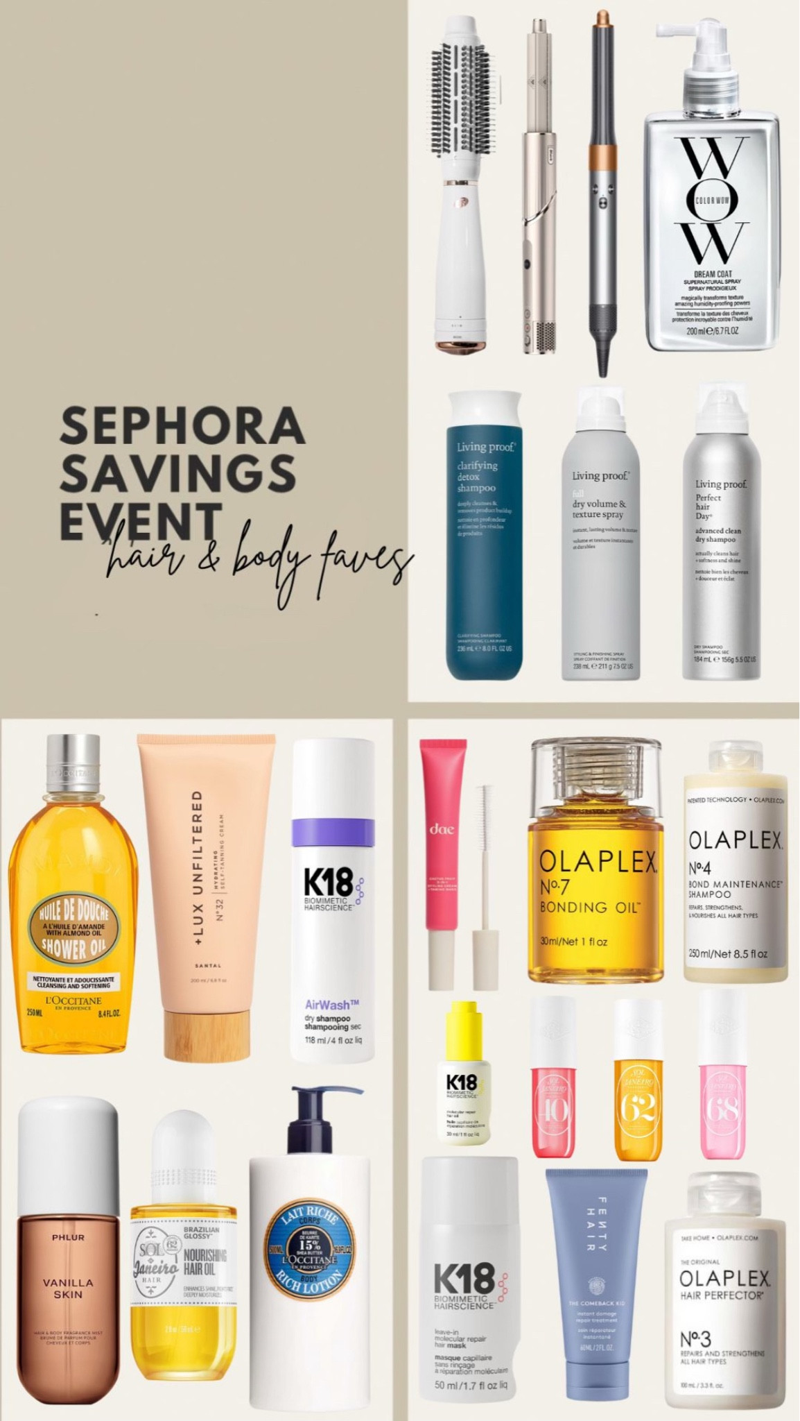 @Sephora - hair and body favorite 🤩 #sephorapartner #sephorahaul

All Sephora Collection 30% off: 11/1 - 11/11
Rouge members 20% off: 11/1 - 11/11
VIBs 15% off: 11/5 - 11/11
Insiders 10% off: 11/5 - 11/11
Promotion Code: SAVINGS

#LTKBeauty #LTKU #LTKSaleAlert