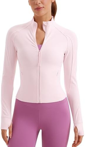 CRZ YOGA Butterluxe Waist Length Jackets for Women - Full Zip Athletic Track Tops with Thumb Hole... | Amazon (US)