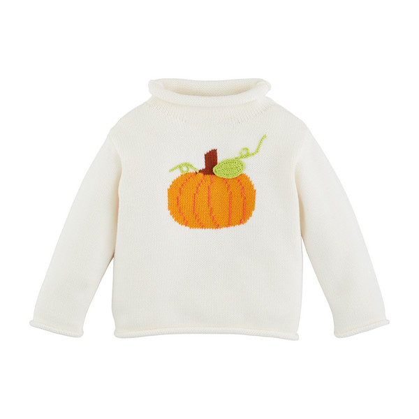 Pumpkin Rollneck Toddler Sweater | Mud Pie