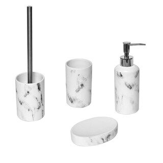 Marble Collection Bath Accessory Set Pieces (Full Set 4 pieces) | Bed Bath & Beyond