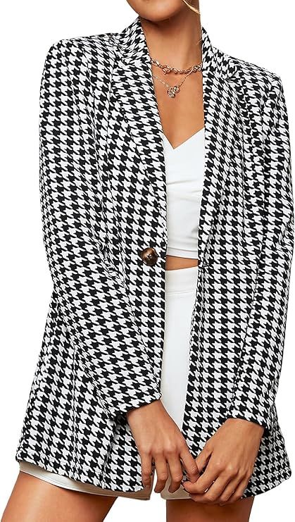 Floerns Women's Casual Long Sleeve Pop Art Print Work Blazer Graphic Jackets | Amazon (US)