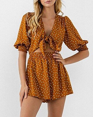 Free The Roses Front Tie Romper | Express