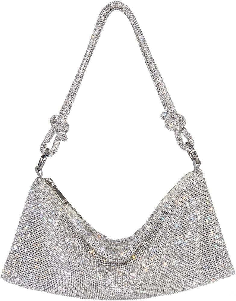 oexe Rhinestone Purse Sparkly Bag Diamond Purses for Women Hobo Bag Upgrade Evening Prom Rhinesto... | Amazon (US)