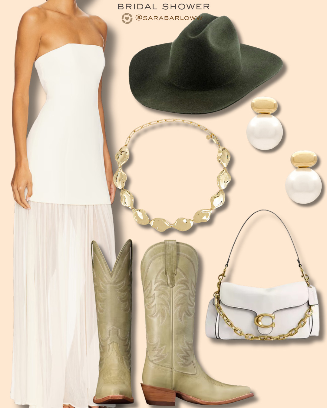 Spring brides! I'm loving the pops of color i'm seeing in bridal shower, engagement party, and even wedding photos! the new sage green Annies from Tecovas are an easy (and adorable!) way to add a pop of color and western elegance to your big day without compromising on quality or comfort. This outfit would also be so cute for a colorful bachelorette party! Would you rock this look for one of your bridal celebrations? 

 #LTKootd #LTKFindsUnder100 #LTKWedding