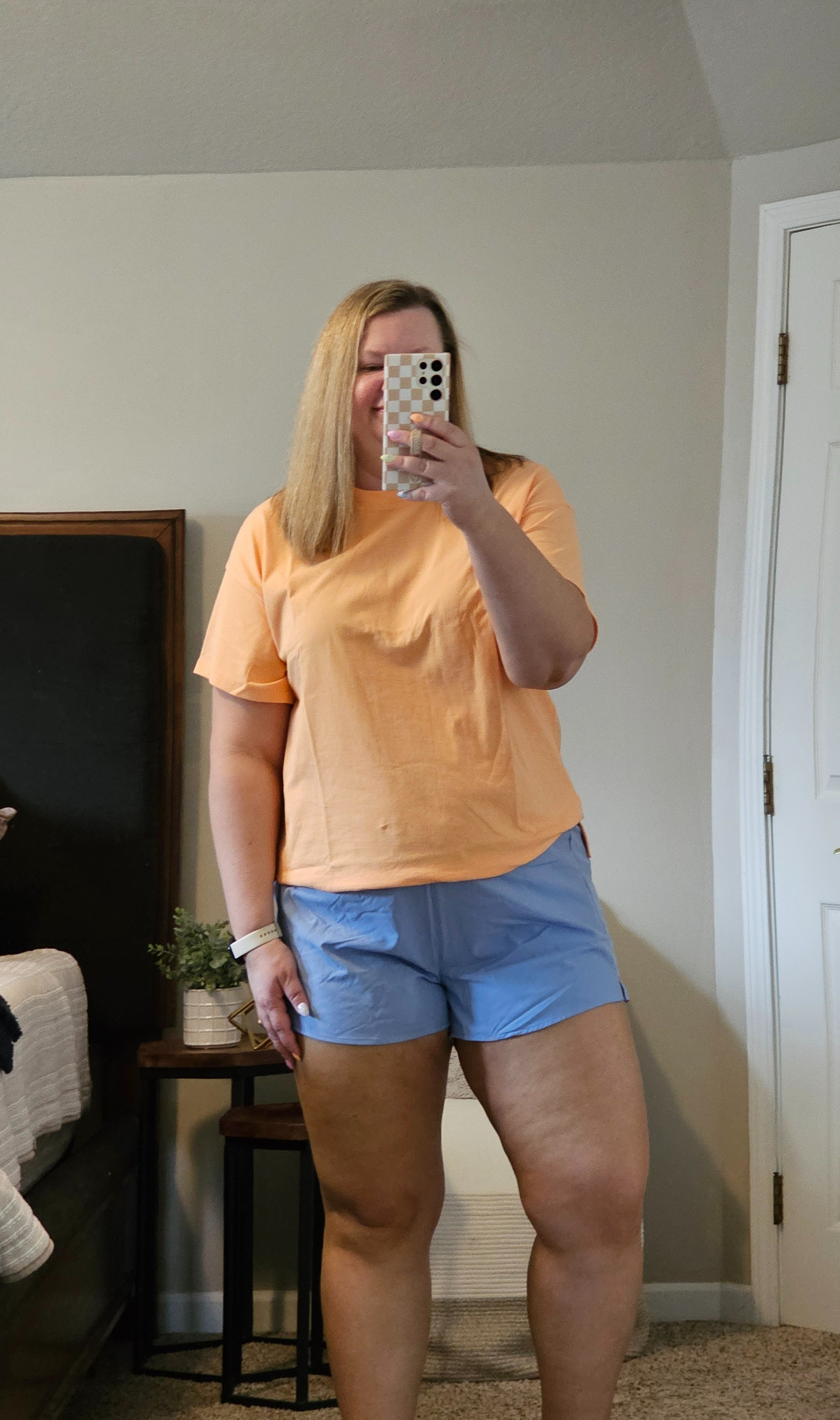 I love a good basic tee (xl). These shorts are lined and currently under $10. Wearing an XL.

#LTKfitness #LTKsalealert #LTKover40