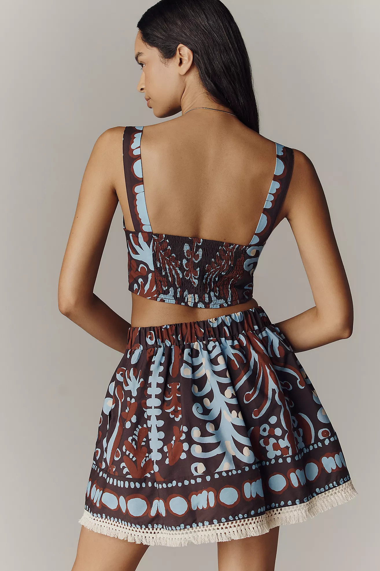 Maeve Cotton Crochet-Trim Mini Skirt | Anthropologie (US)