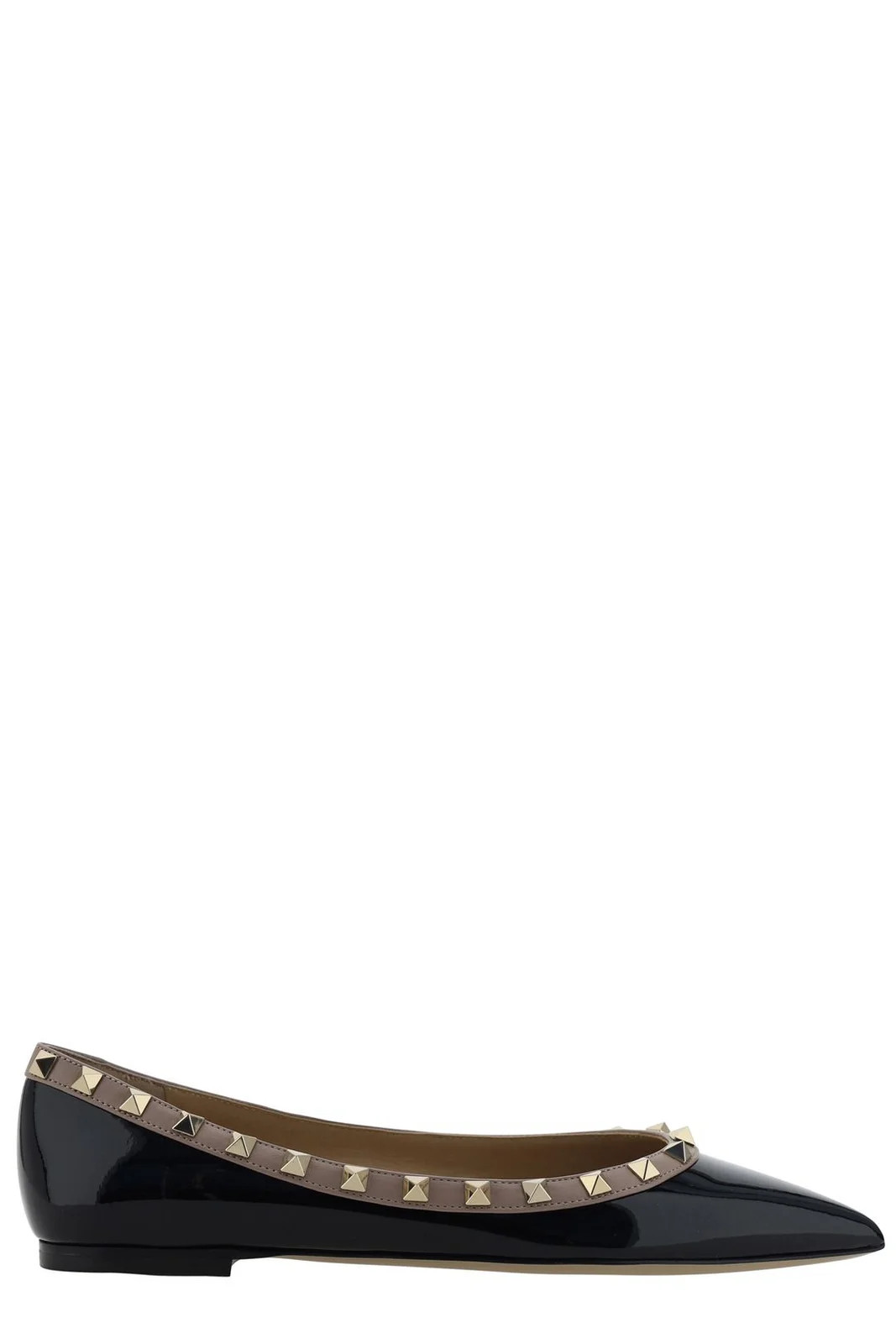 Valentino Garavani Rockstud Pointed Toe Ballerina Shoes | Cettire Global