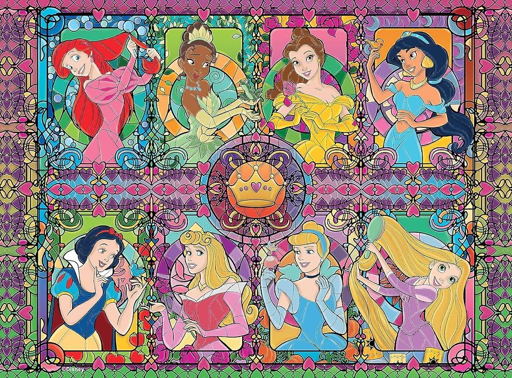 Ceaco - Silver Select - Disney - Stained Glass Princess -1000 Piece Jigsaw Puzzle for Adults Chal... | Amazon (US)
