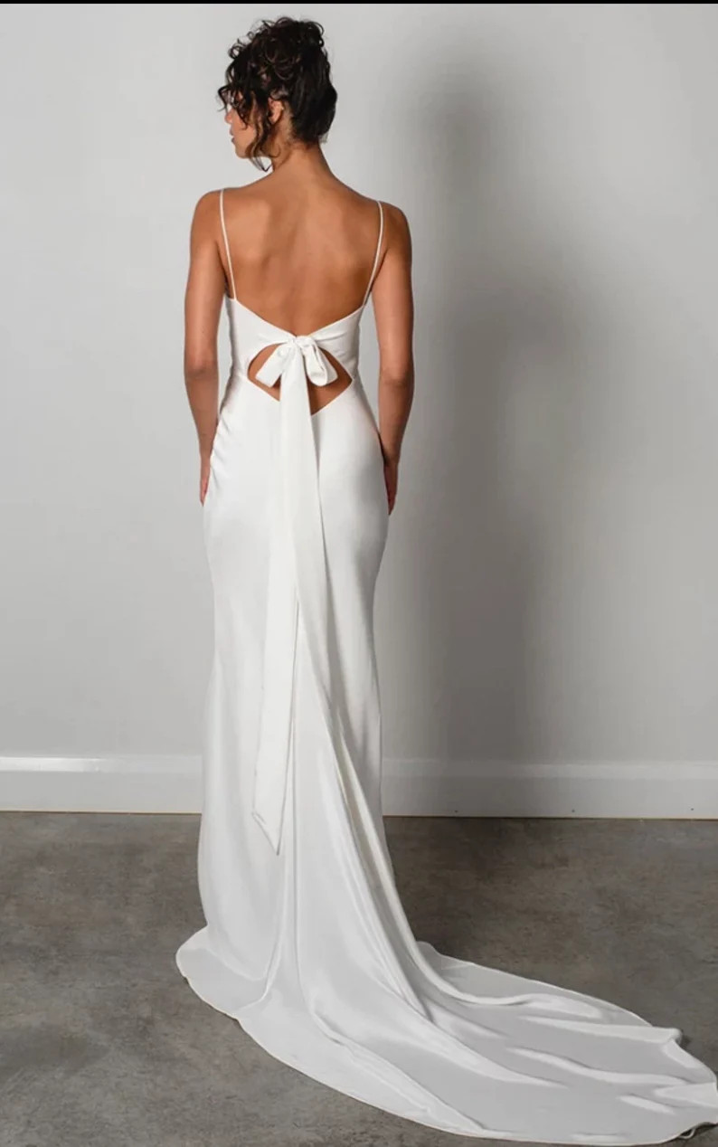 Soft Satin Simple Gown - Etsy | Etsy (US)