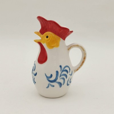 Muchoise 18.6 fl oz Ceramic Chicken Pitcher White/Blue/Red | Target