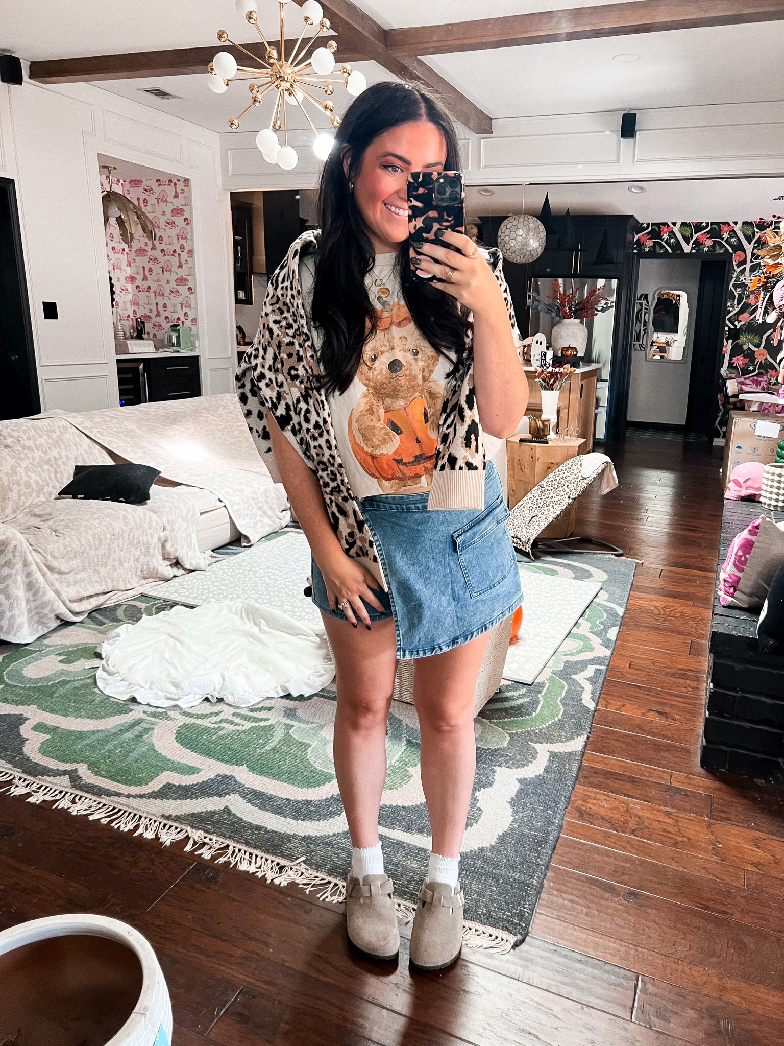 Fall skort Halloween mom cardigan leopard teddy 

#LTKSeasonal #LTKStyleTip #LTKHalloween