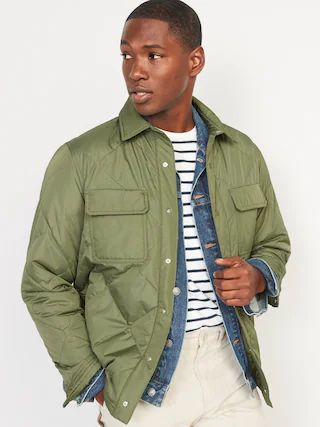 Water-Resistant Onion-Quilted Shacket for Men | Old Navy (US)