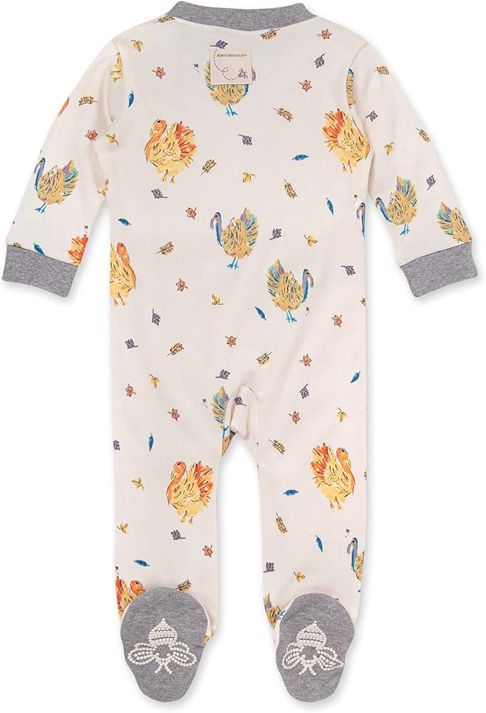 Burt's Bees Baby Boys' Sleep and Play PJs, 100% Organic Cotton One-Piece Romper Jumpsuit Zip Front P | Amazon (US)