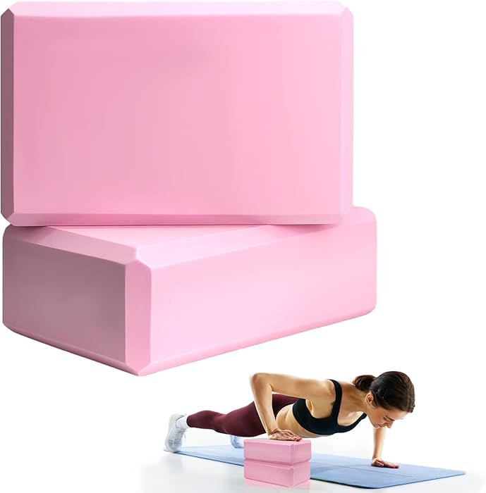 2 Pcs Yoga Blocks, 9"x6"x3" Foam Blocks Yoga Props for Pilates Stretching and Meditation Exercise... | Amazon (US)