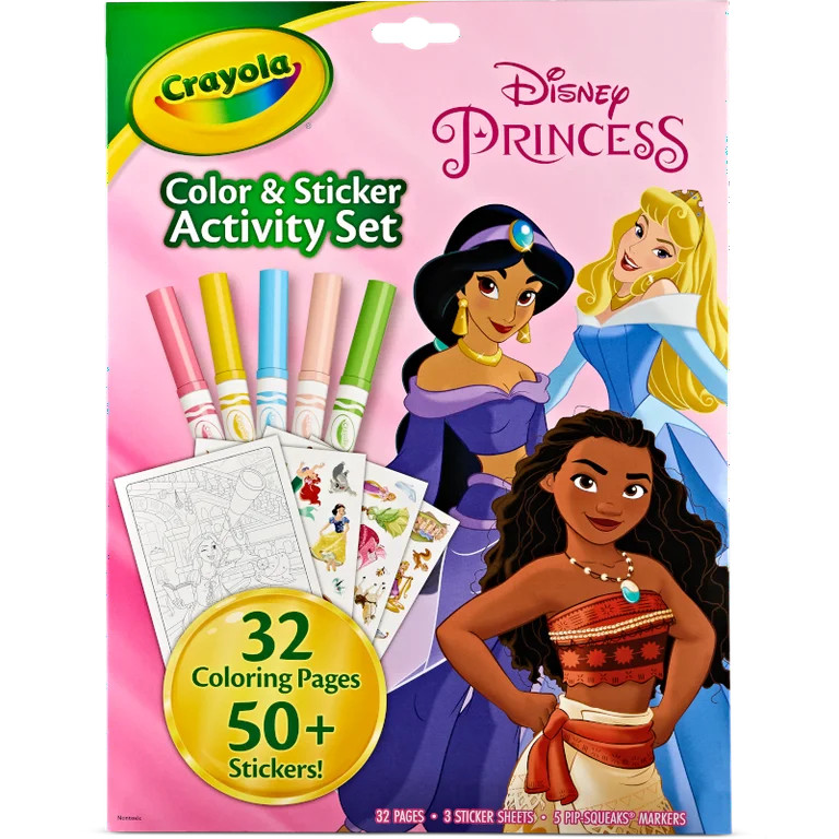 Crayola Disney Princess Color and Sticker Activity Set with Markers, Disney Princess Coloring Boo... | Walmart (US)