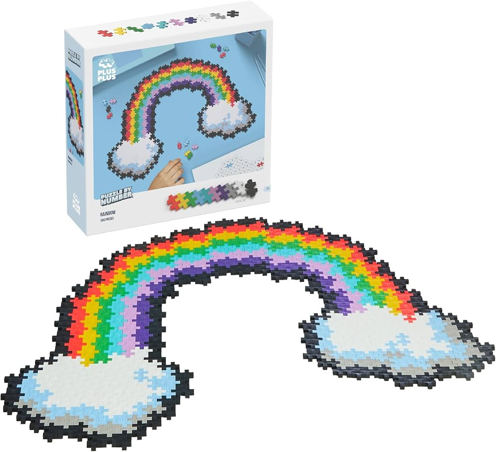Plus Plus Puzzle By Number, 500 Piece Mini Interlocking Hashtag Color Blocks, 3D Pixel Art Kit fo... | Amazon (US)
