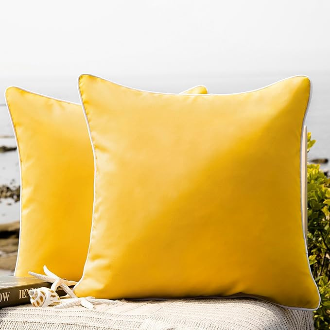 Phantoscope Pack of 2 Outdoor Waterproof Throw Pillow Covers Decorative Square Cushion Case Patio... | Amazon (US)