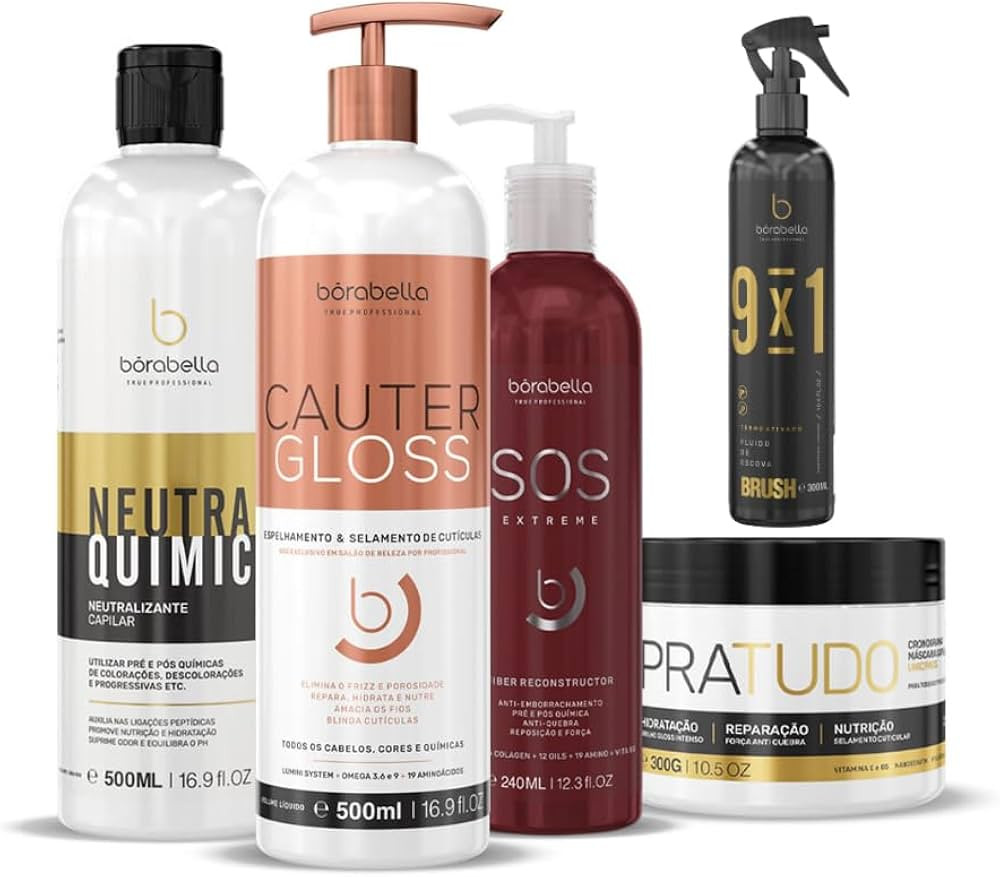 Borabella Cauter Gloss+ Neutra Quimic+ PraTudo+ SOS + Brush, tb, Borabella | Amazon (BR)