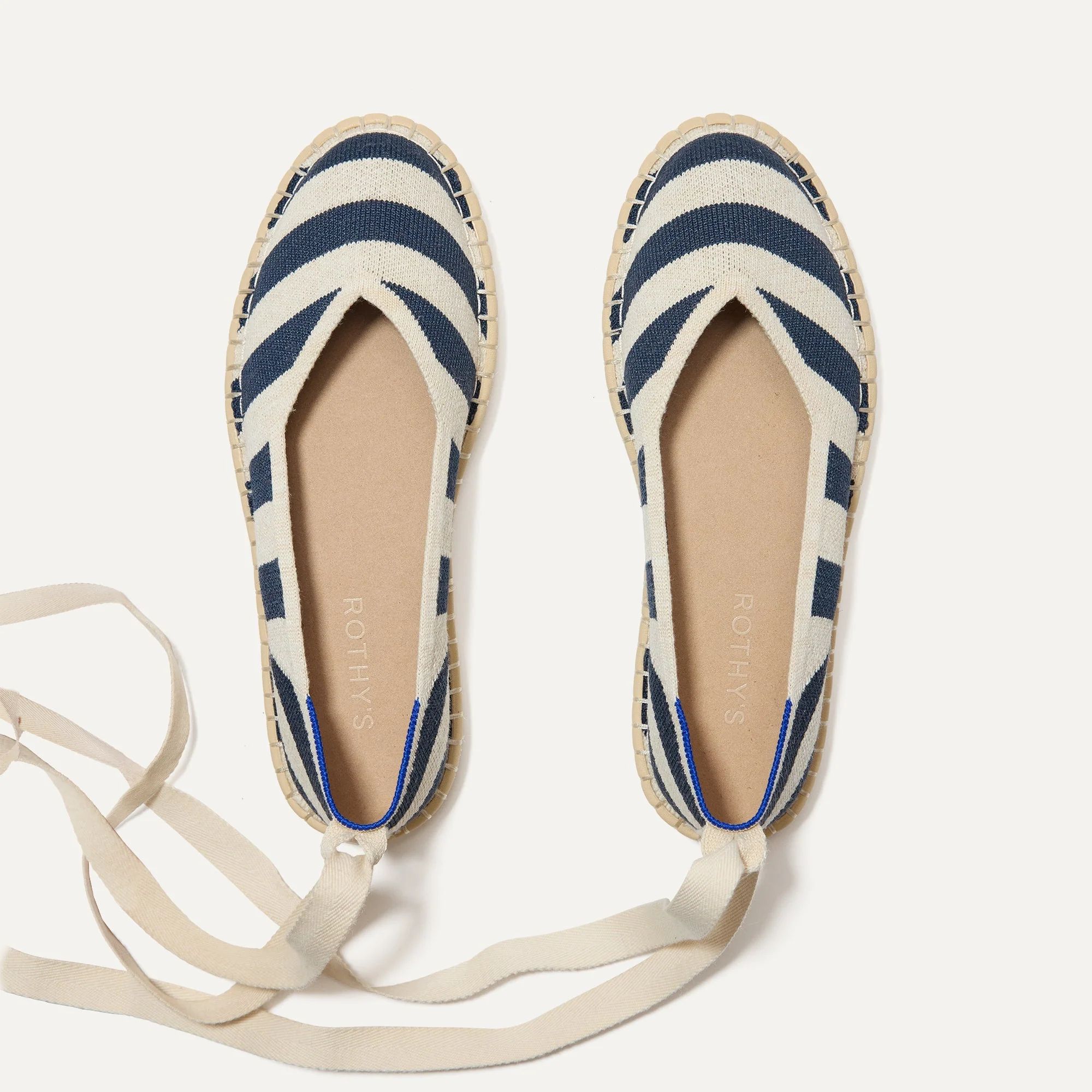 Women's Flat Ankle Strap Espadrille in Sailor Stripes | Rothy's