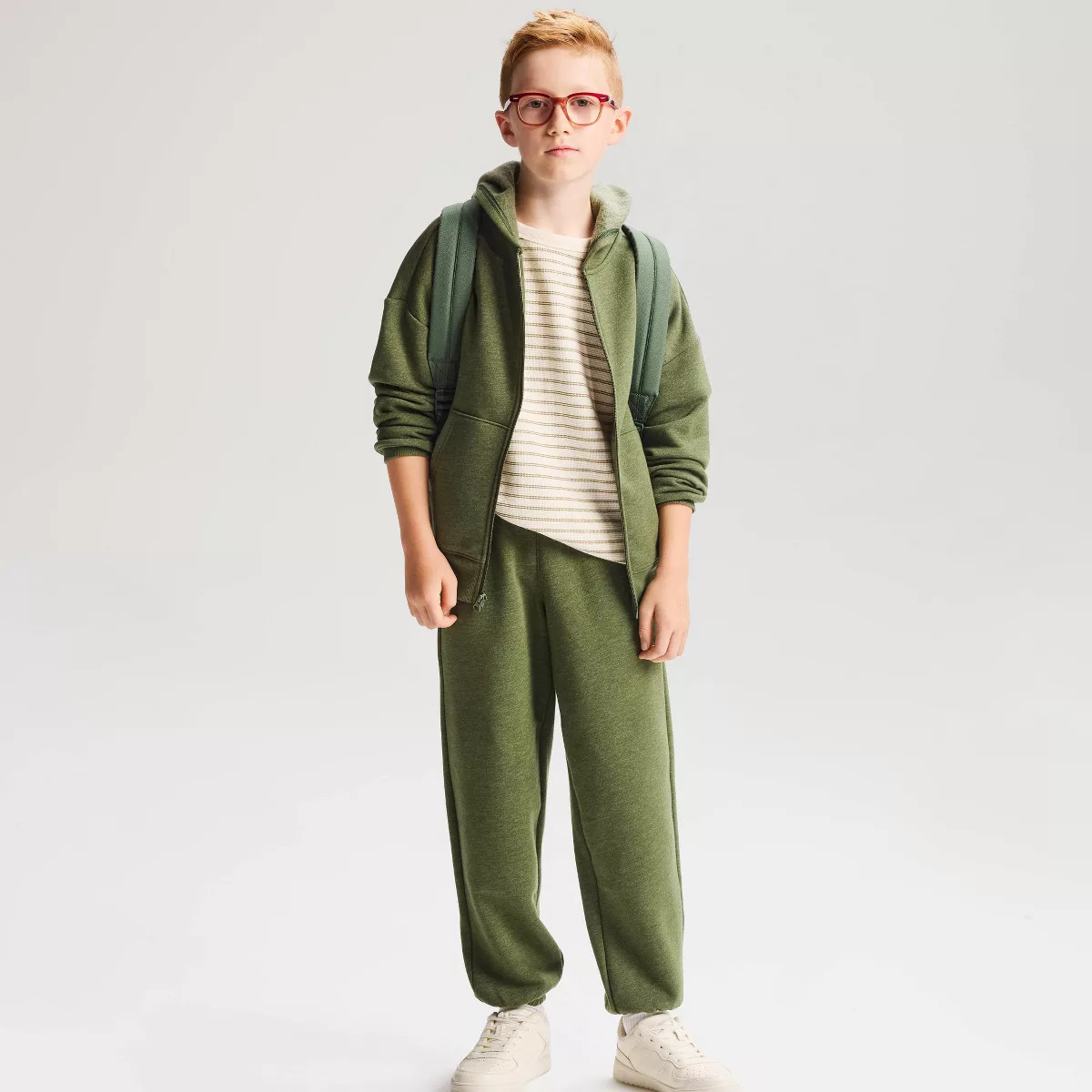 Boys' Relaxed Fit Pull-On Fleece Jogger Sweatpants - Cat & Jack\u2122 Dark Green M | Target