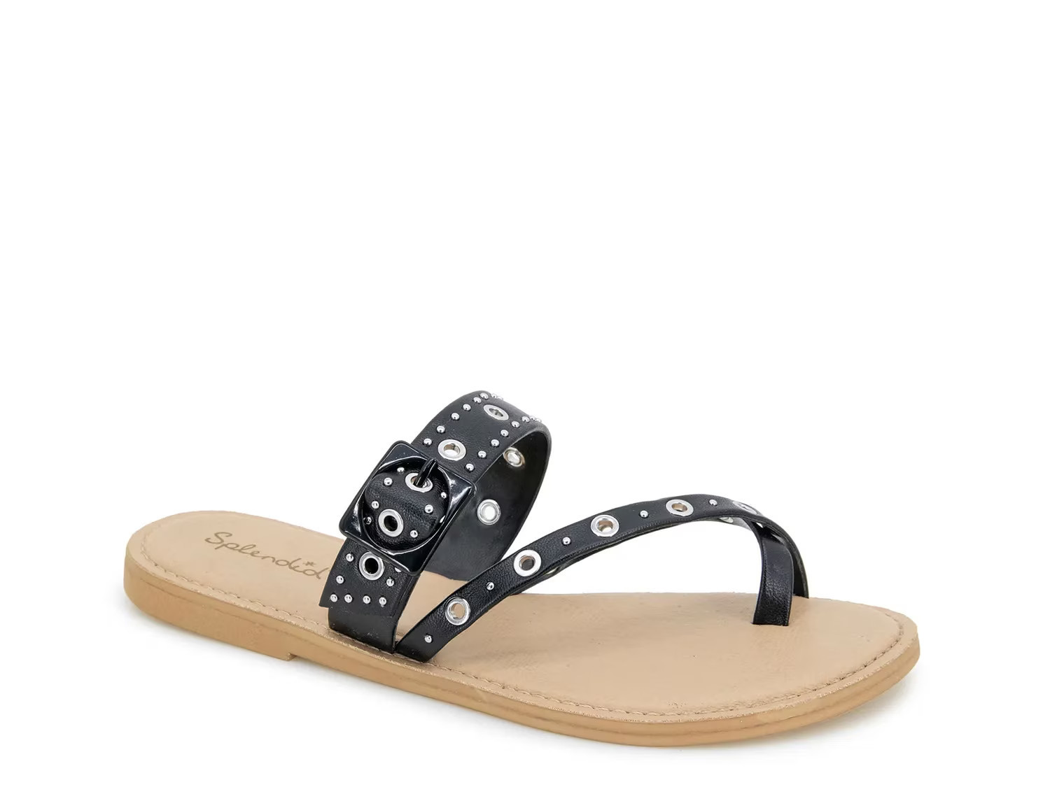Splendid Silas Sandal | Women's | Black Synthetic | Size 6.5 | Sandals | DSW