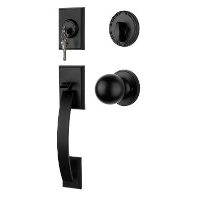 Itopfox Matte Black Front Door Handle and Deadbolt Set with Reversible Knob, Modern Exterior Door Lock for Home Security | Target