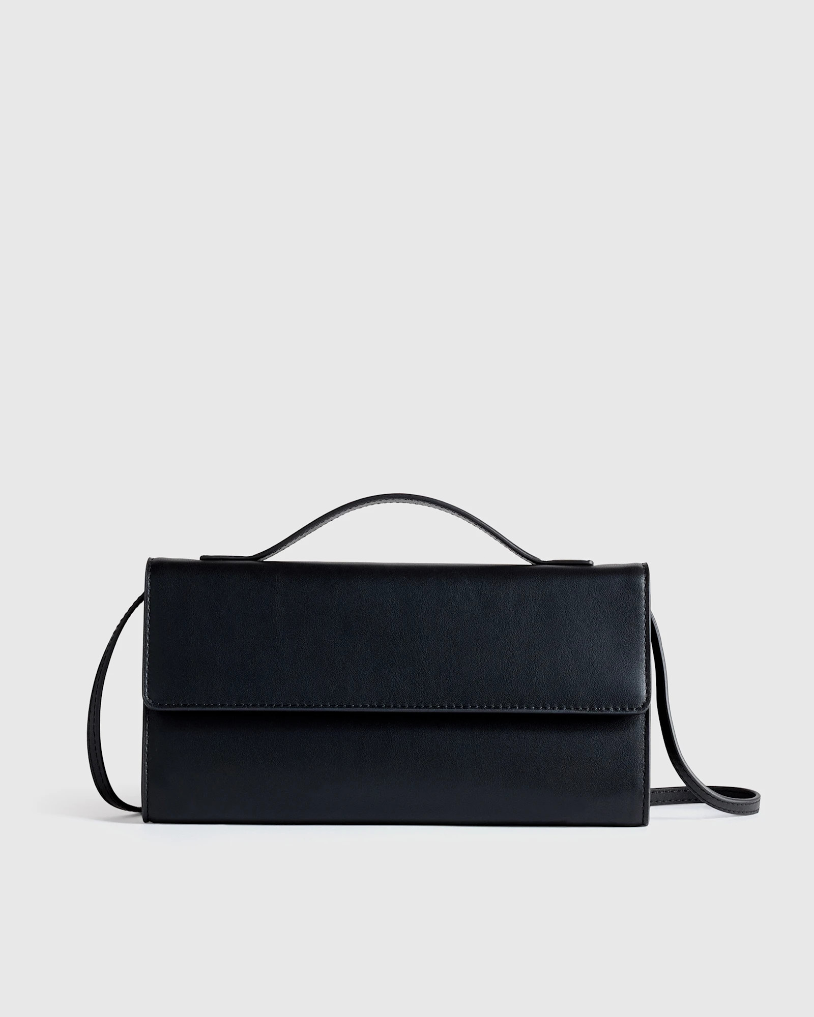 Quince | Women's Eloise Clutch in Black, Leather | Quince